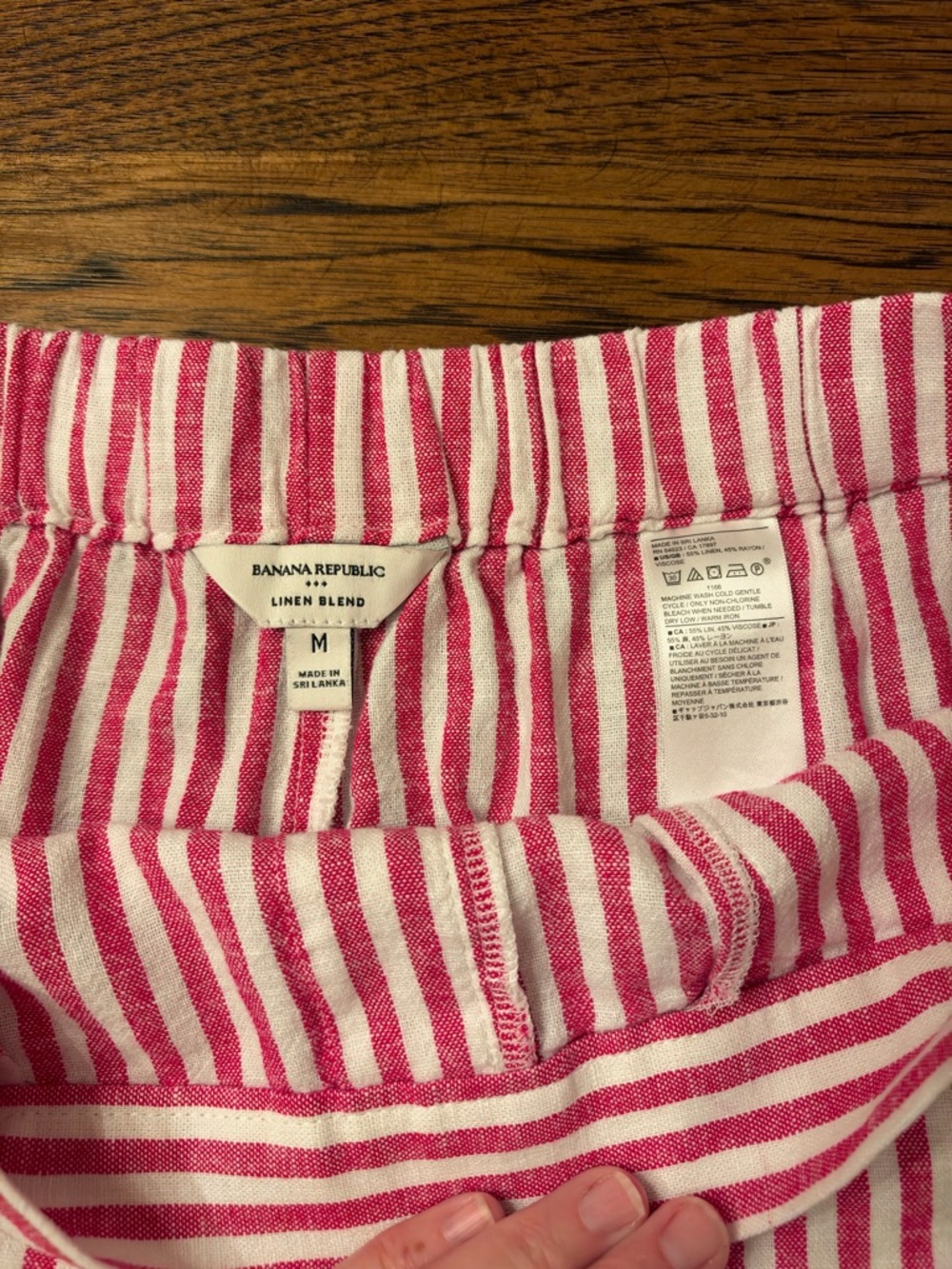 Banana Republic Pink Striped Linen Blend Shorts M Coastal French Riviera - Picture 4 of 12
